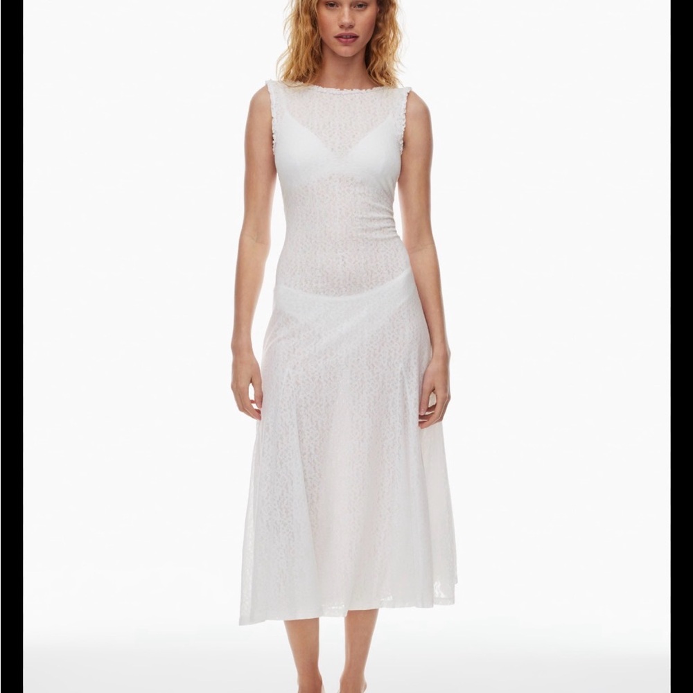 Wilfred white lace midi dress